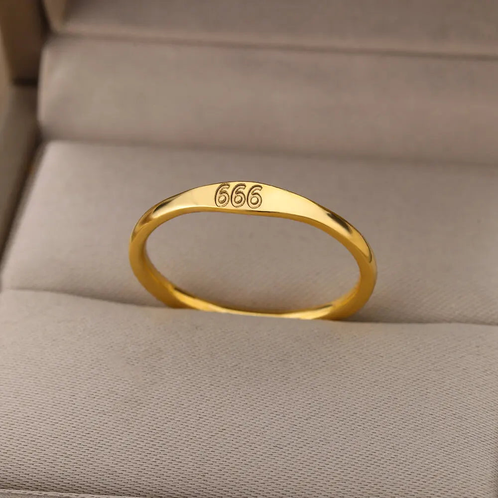 111 222 333 444 555 666 777 999 Angel Number Rings For Women Stainless Steel Ring Vintage Aesthetic Retro Jewelry anillos 2025