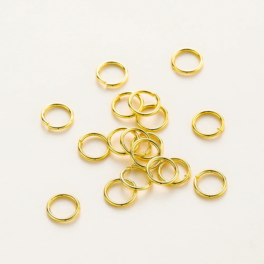 50-200/lot 14K 18K Gold Necklace Open Single Jump Ring Lobster Clasp Connector Split Ring Fitting DIY Jewelry Making Accessories