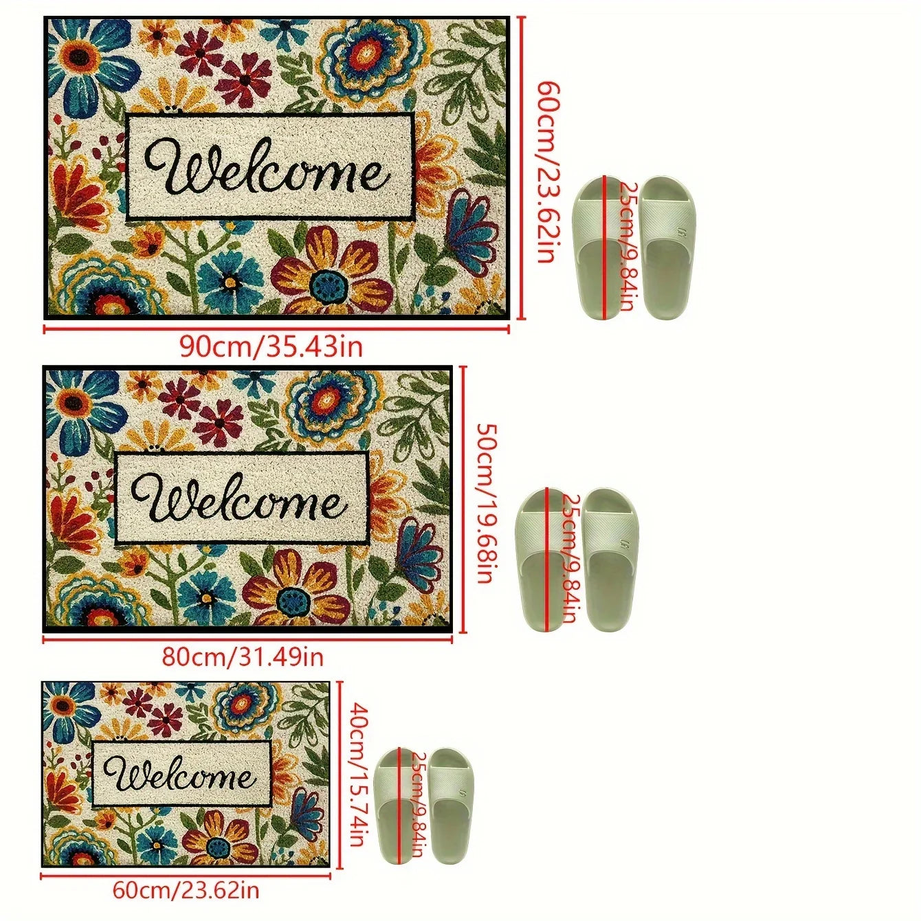 VIKAMA Bright Flower Carpet Garden Doormat Welcome Mat Rug For Bedroom Living Room Carpet Outdoor Carpet Home Decor