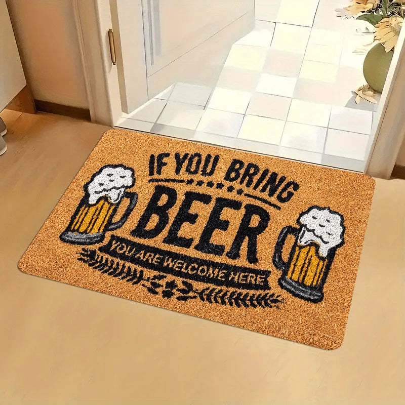 VIKAMA Beer Lovers Welcome Rug Living Room, Bedroom, Entryway Doormat Soft, Comfortable, Skin-Friendly Carpet Home Decor