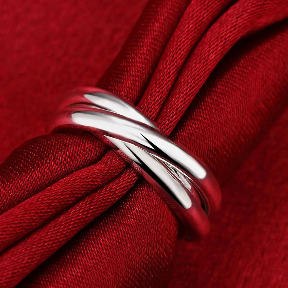 925 Sterling Silver Three Round Engagement Rings For Women Couple Vintage Fine Jewelry Ladies Accessories Gifts Jewellery