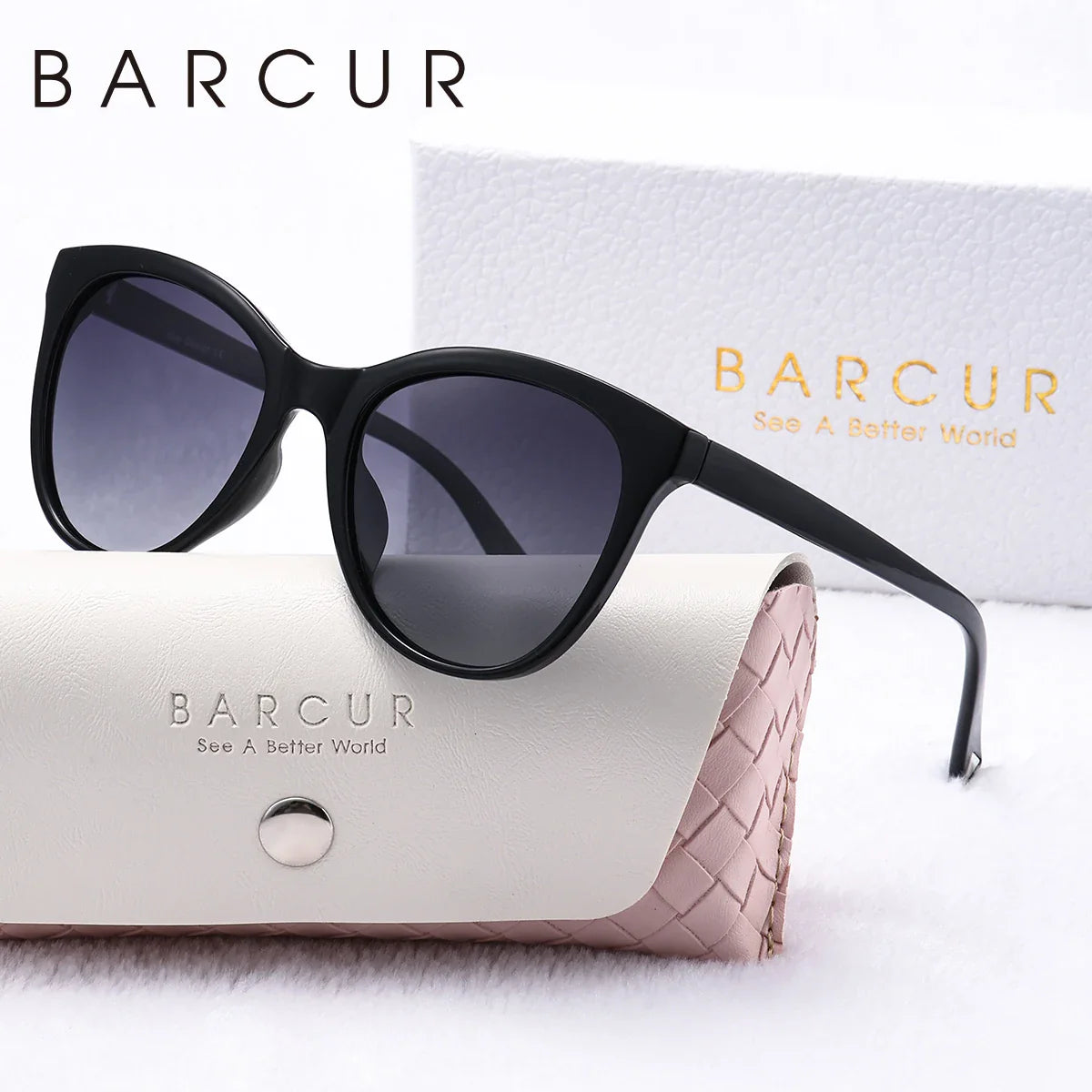 Transparent Cat Eye Sunglasses with Polarized UV400 Lenses