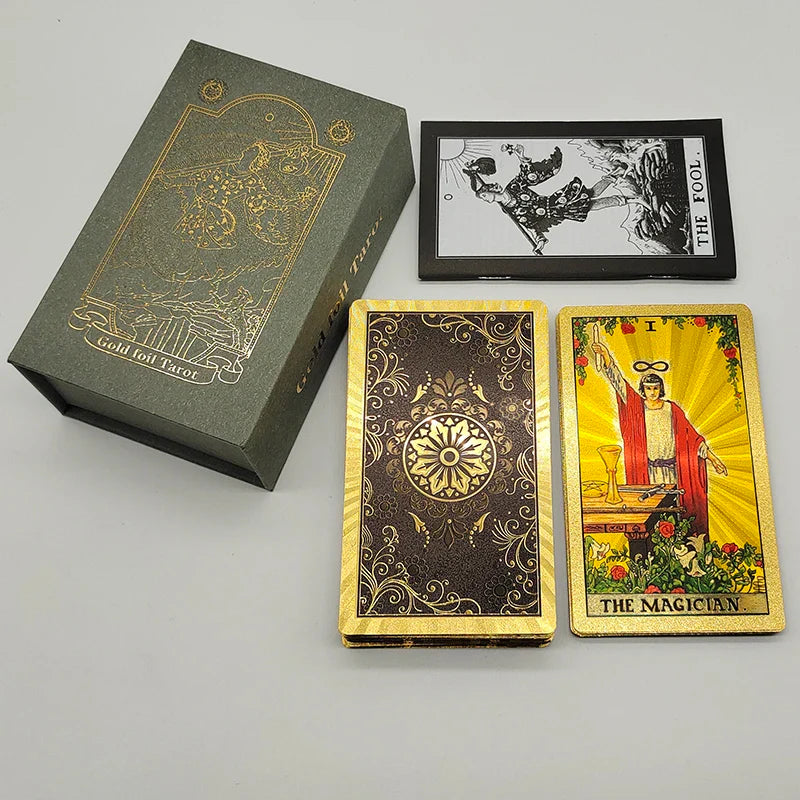 Predictive Divination Cards Astrological Tarot Cards With Gold Foil Technique Deluxe Board Game Gift Set