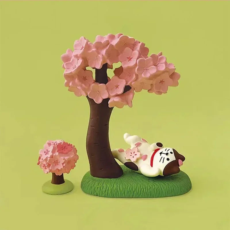 Cute Cat Ornament Admiring Flowers Scene ZAKKA Cherry Blossom INS Trendy Toy DIY Resin Handicraft Ornament