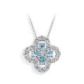 MINTYBOX S925 Silver Moissanite Diamond Loop Full Motif Pendant Clover Diamond White Gold Necklaces for Women Girls Jewelry Gift