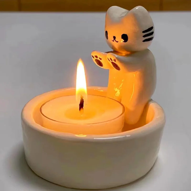 Cat Paw Candle Holder, Cute Kitten Resin Tea Light Holder for Home Decor