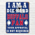 Buffalo Bills Metal Sign, Football Fan Cave Man Decor, Sports Bar Office Man Cave Wall Plaque