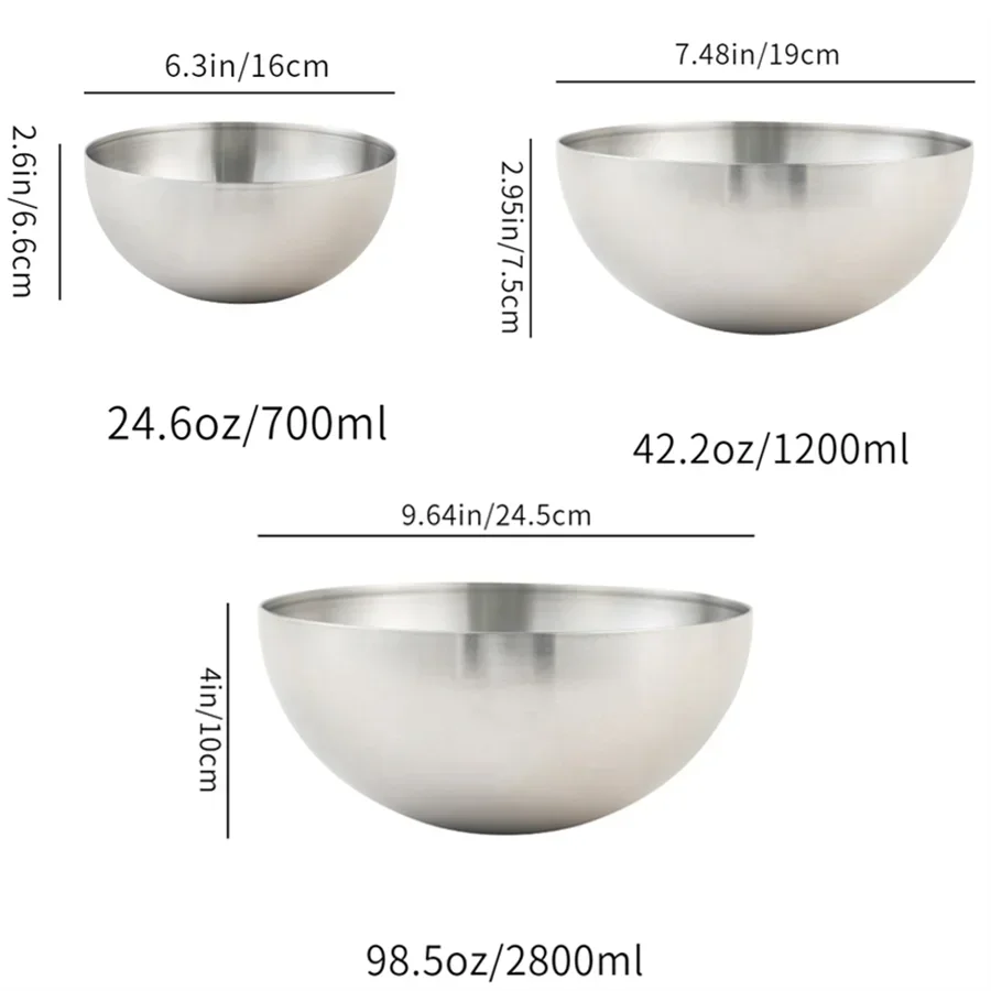 Korean stainless steel fruit and vegetable salad bowl with rice bowl, cold noodle bowl, instant noodle bowl, cold mixing bowl