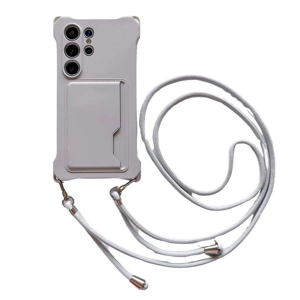 Soft Silicone Lanyard Wallet Case for Samsung Galaxy