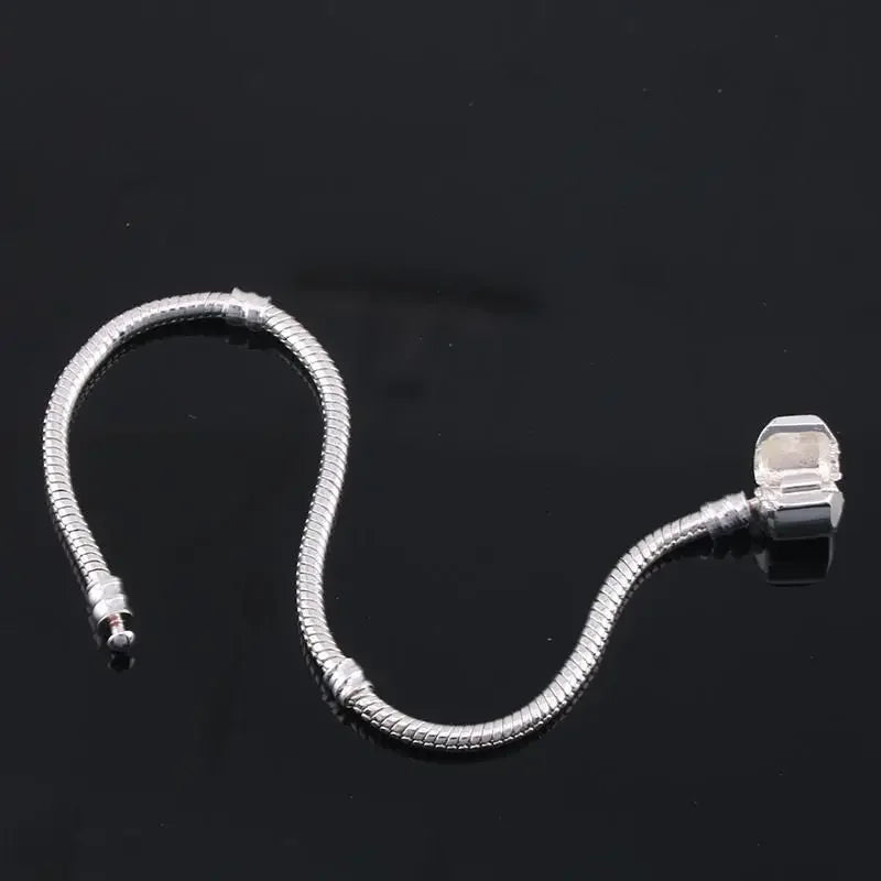 Original 925 Sterling Silver Snake Bone Charm Bracelet Bangle Fine Jewelry Basic Charm Bracelets for Women men Party DIY Jewelry