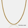 Hot Selling Hypoallergenic Stainless Steel Wheat Chain Men Chain Necklace Design with 18k Gold Plated