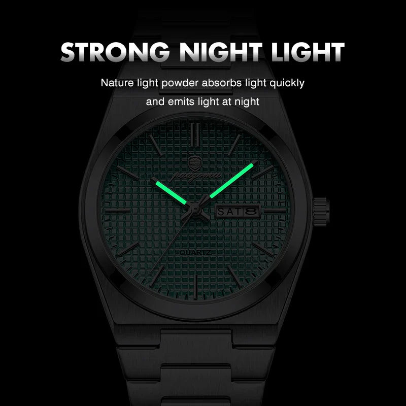 PAAZOMU Original Luxury Men Clock Fashion Luminous Waterproof Chronograph Date Watch For Man Leather Quartz Men's Watches Reloj