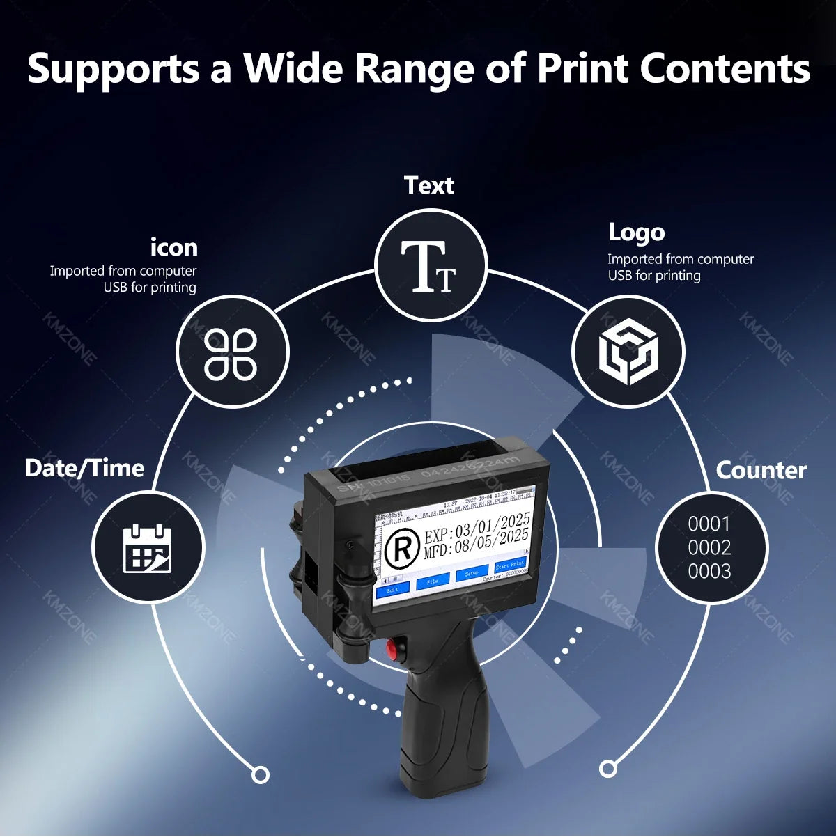 Portable Handheld Inkjet Printer, TIJ Coding Machine with Touch Screen