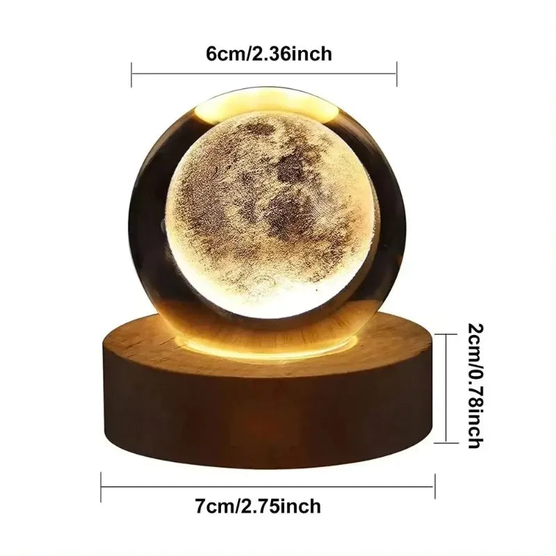 Christmas unique 3D crystal ball lights with Galaxy and planetary projection USB nightlights for couples gift atmosphere lights
