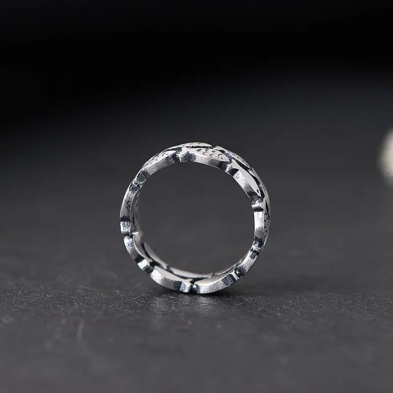 925 Sterling Silver Bilayer Fish Adjustable Rings For Women Engagement Wedding Luxury Quality Aesthetic Jewelry Jewellery
