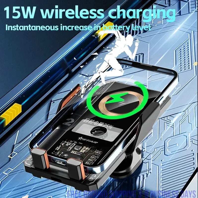 Auto Wireless Car Charger & Phone Holder Infrared Induction Fast Charging Station for iPhone & Samsung Ship from USA