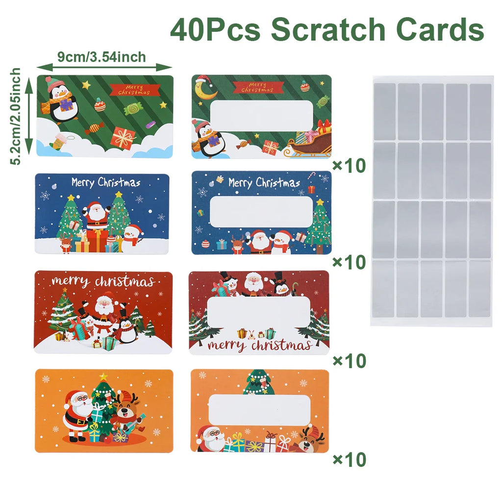 Christmas Scratch Cards Merry Christmas Decorations for Home 2025 Navidad Natal DIY Surprise Gifts Xmas Ornament New Year 2026