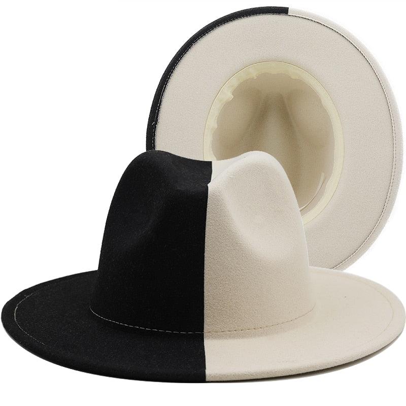 Two-Tone Modern Unisex Fedora Hat with Adjustable Fit