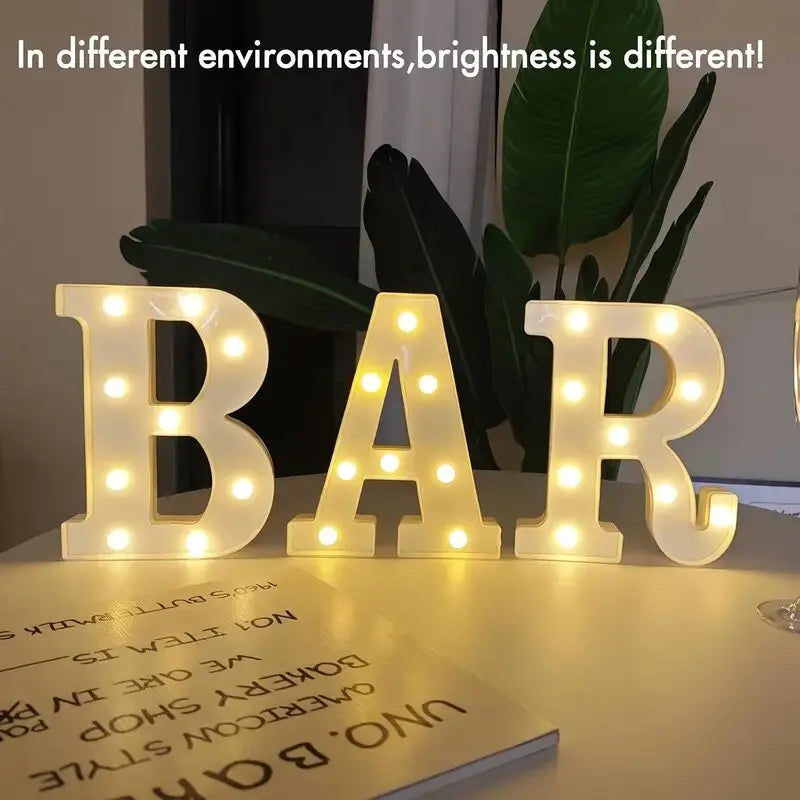 21.8cm White LED Letter&Number Night Lights,Battery Powered Decoration Lights,Wall Lights For Wedding,Birthday,Party,Christmas