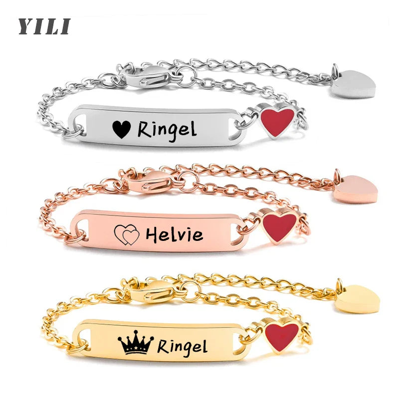Personalized Baby Name Bracelet 14K Gold Plated Customized ID Bracelets for Girls Boys Custom Text Bracelet New Born Gift