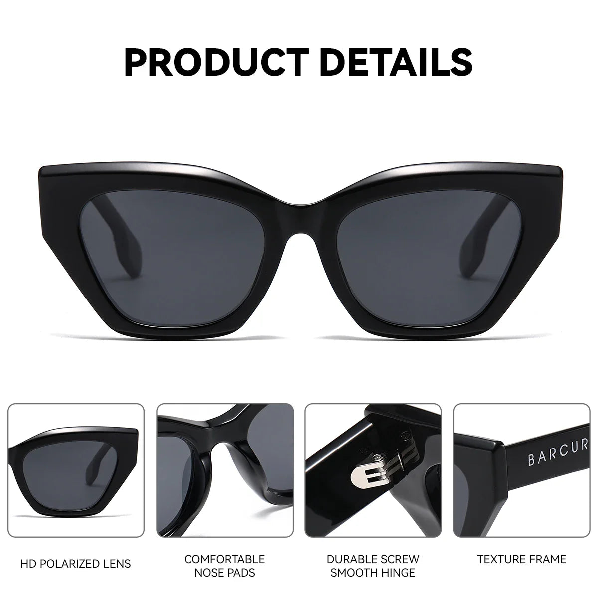 Stylish Irregular Polarized Sunglasses Thick Frame UV400
