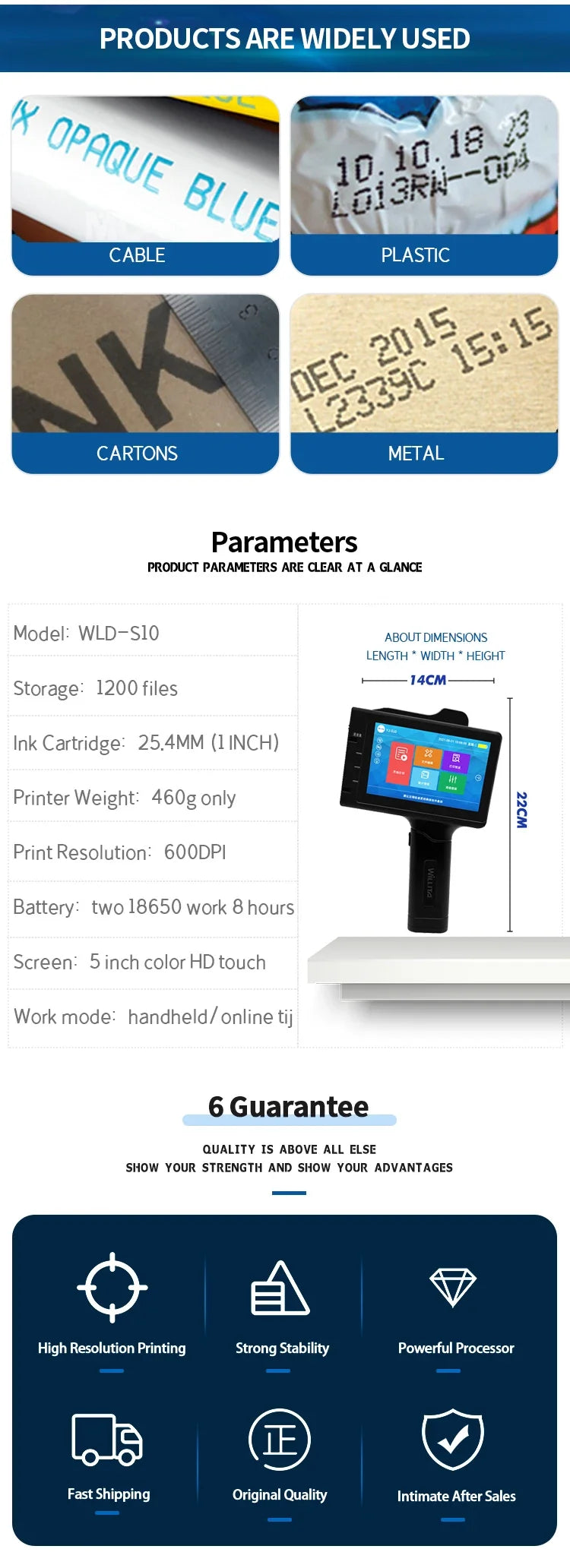 Portable Handheld Inkjet Printer – 25.4mm TIJ Printer for Logos & Barcodes