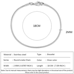SUNIBI Classic Snake Chain Bracelets for Women Trend  Fashion Stainless Steel Cuban Chain Bracelet Trendy Woman Gifts Jewelry