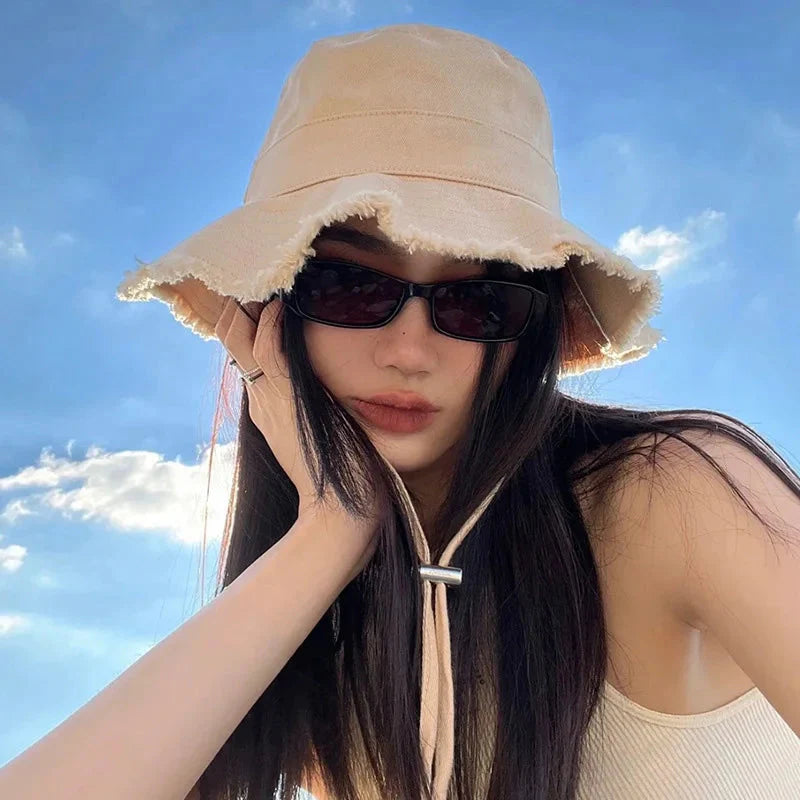 Unisex Tassel Cotton Bucket Hat