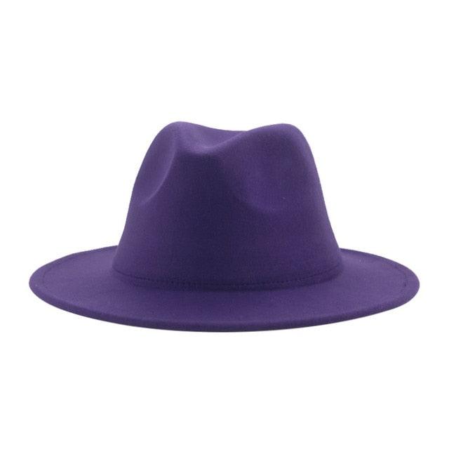 Unisex Wide Brim Fedora Hat - Retro Vintage Brown Formal Fedora