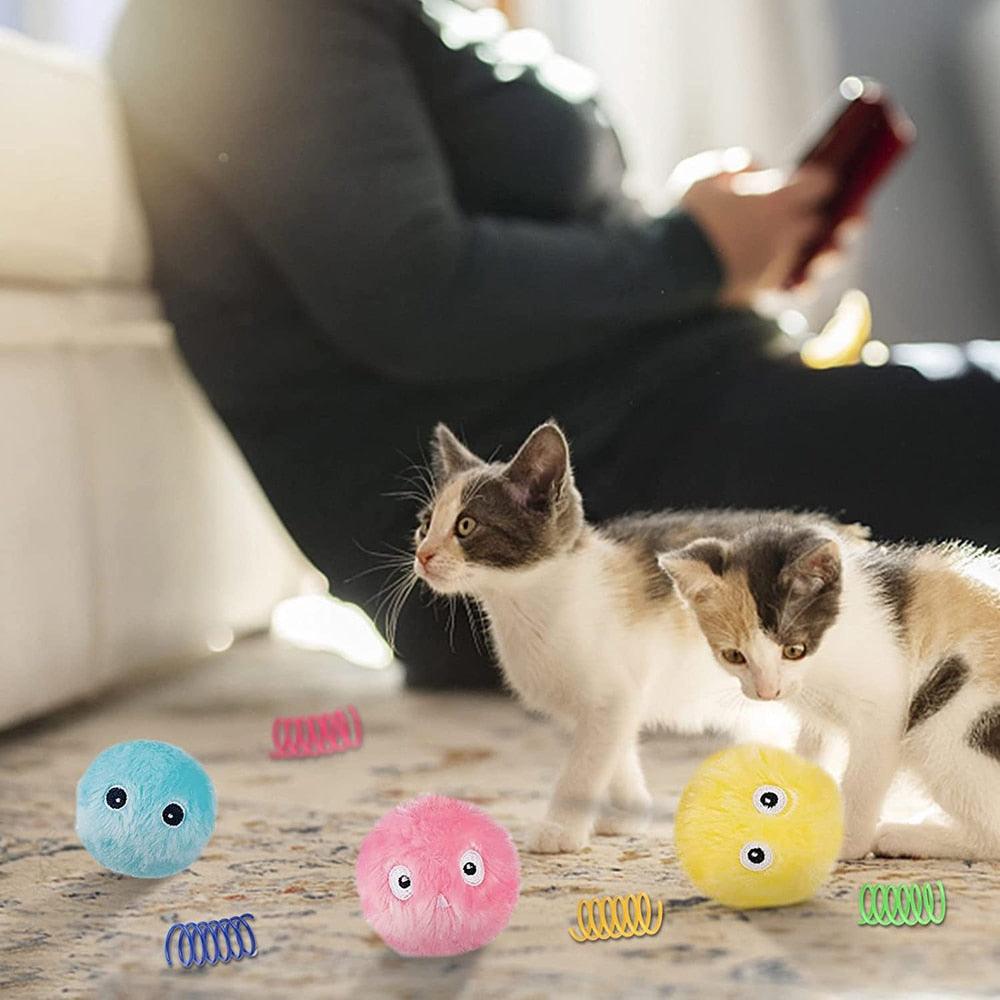 Interactive Chirping Cat Ball Toys – 3 Lifelike Animal Sounds