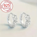 925 Sterling Silver Hoop Earrings With Sweet Flower Design Great For Everyday Wear Holidays And Gifts Vintage Bohemian Style