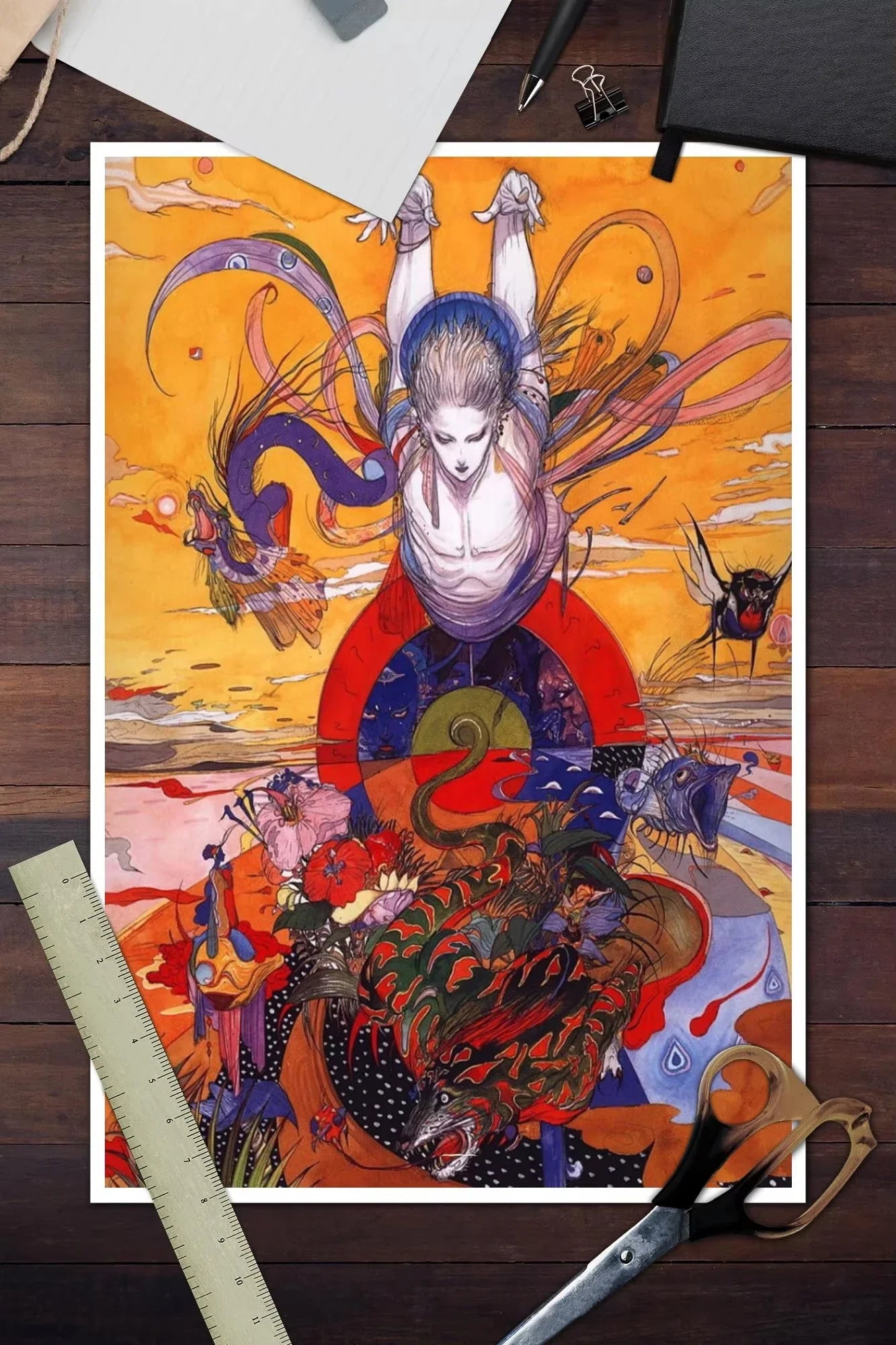 Yoshitaka Amano Final Fantasy Wall Art Canvas Anime Poster Print - Image 2