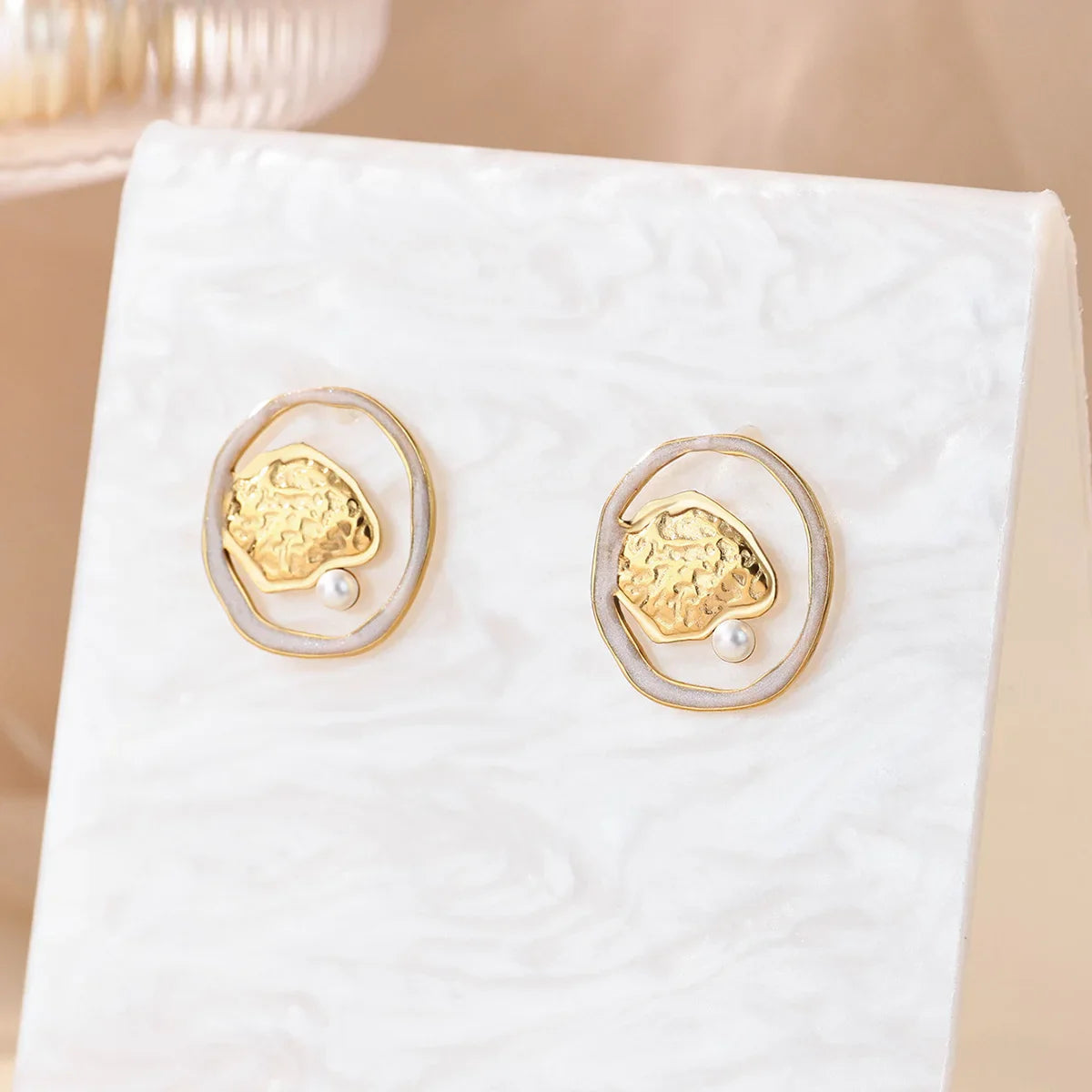 Zircon Geometric Hoop Earrings for Women Stainless Steel Gold Color Piercing Earring 2025 New Fashion Wedding Couple Jewelry