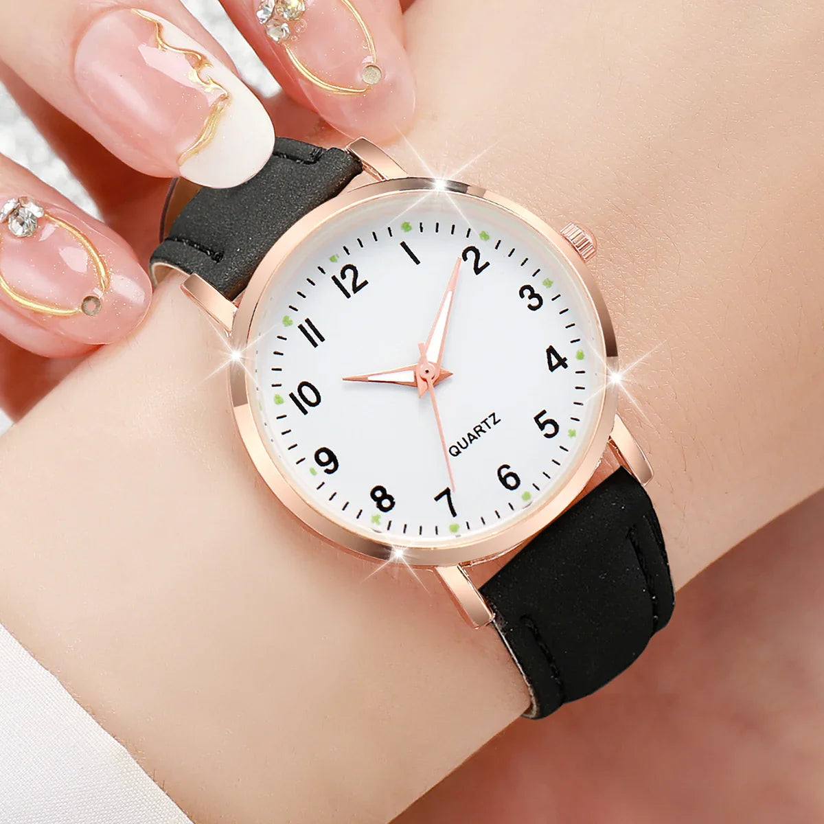 Fashion Women Watches Casual Arabic Dial Ladies Leather Band Quartz Watch Reloj Mujer Girls Clock Gift