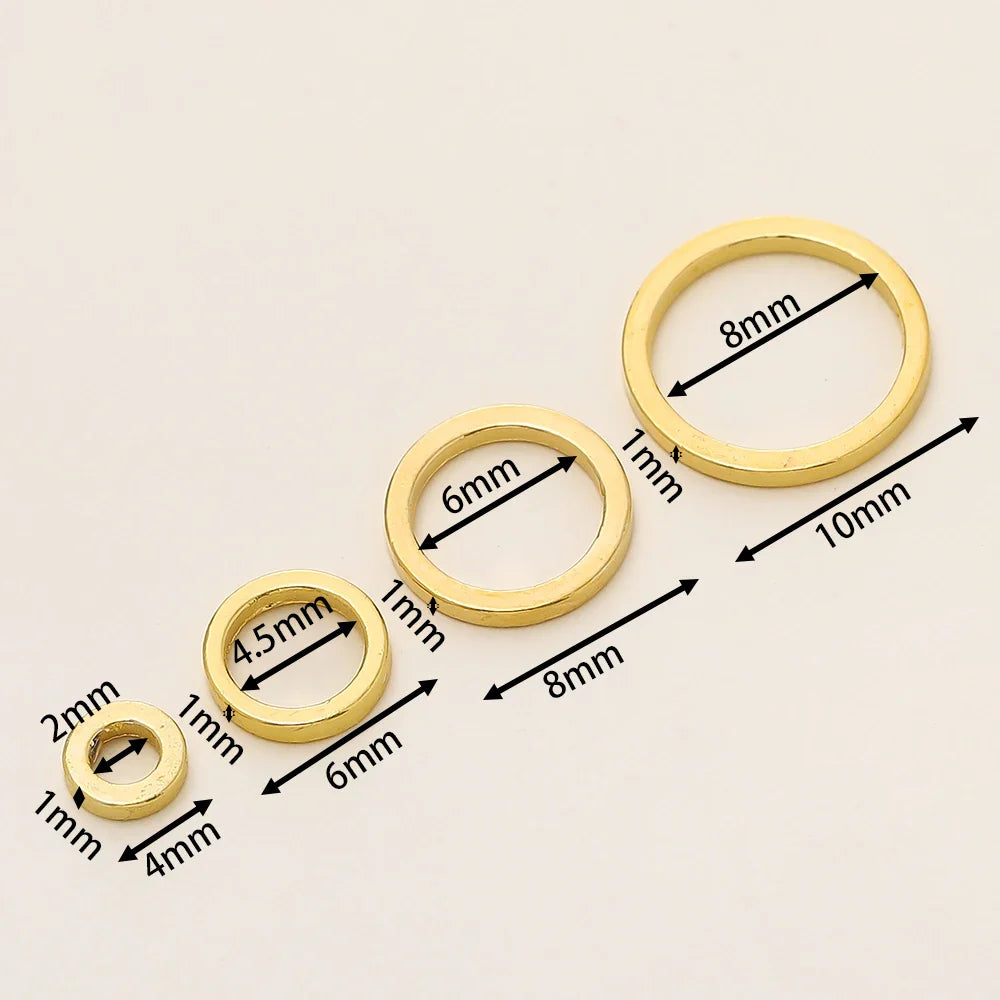 10/20Pcs/Pack 14K/18K Gold Color Plated Brass Close Jump Rings Split Rings Connector for Jewelry Necklace Making Accessories