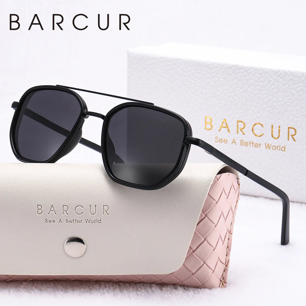 Women's Polygon Polarized Sunglasses Striped Frame UV400 Summer Shades