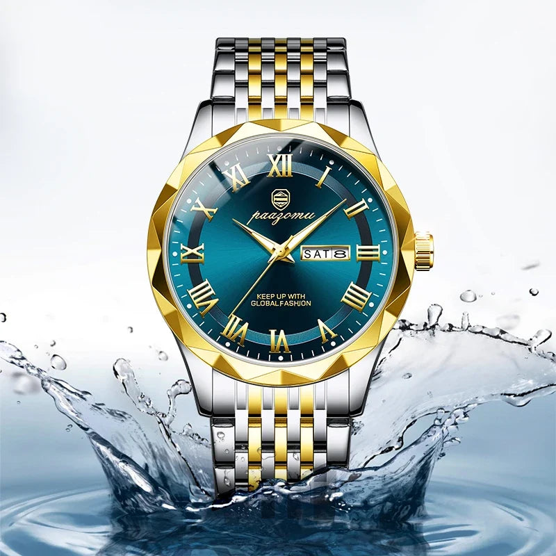 Men's Minimalist Quartz Watch, Stainless Steel, Water Resistant