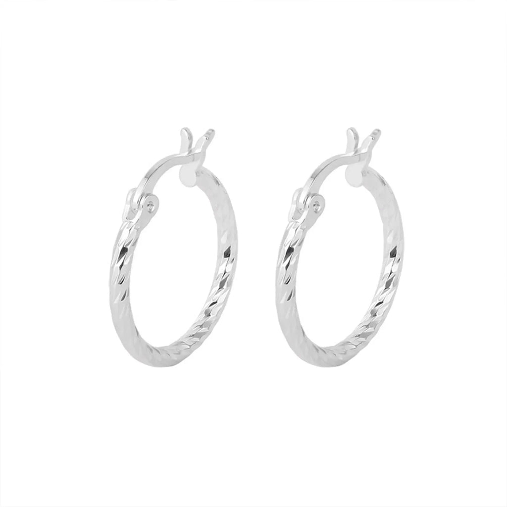 S925 Silver Geometric Twist Circle Earrings Women Elegant Unique Design Korean Versatile Sparkling Flower Modification Ear Studs