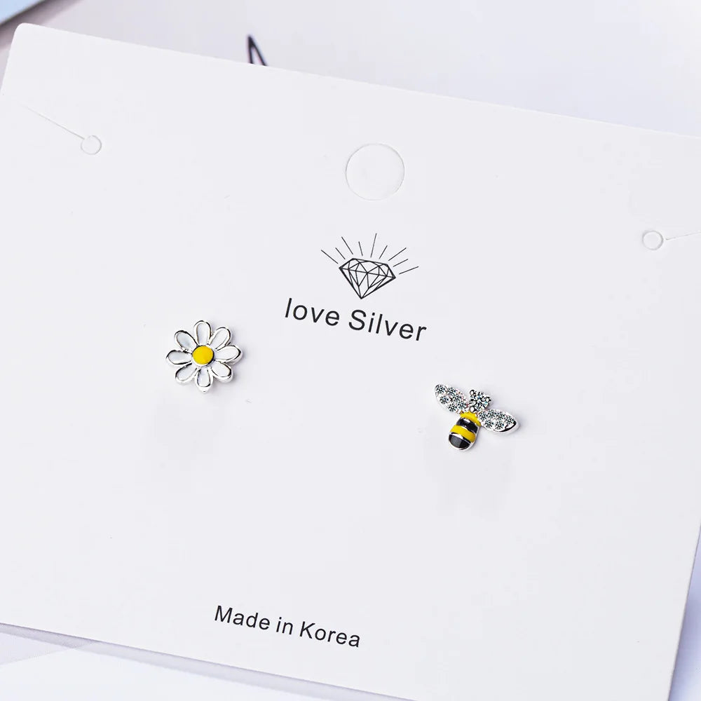 925 Sterling Silver Flower Bee Stud Earrings For Women Wedding Party Luxury  Jewelry Accessories Wholesale Money 925