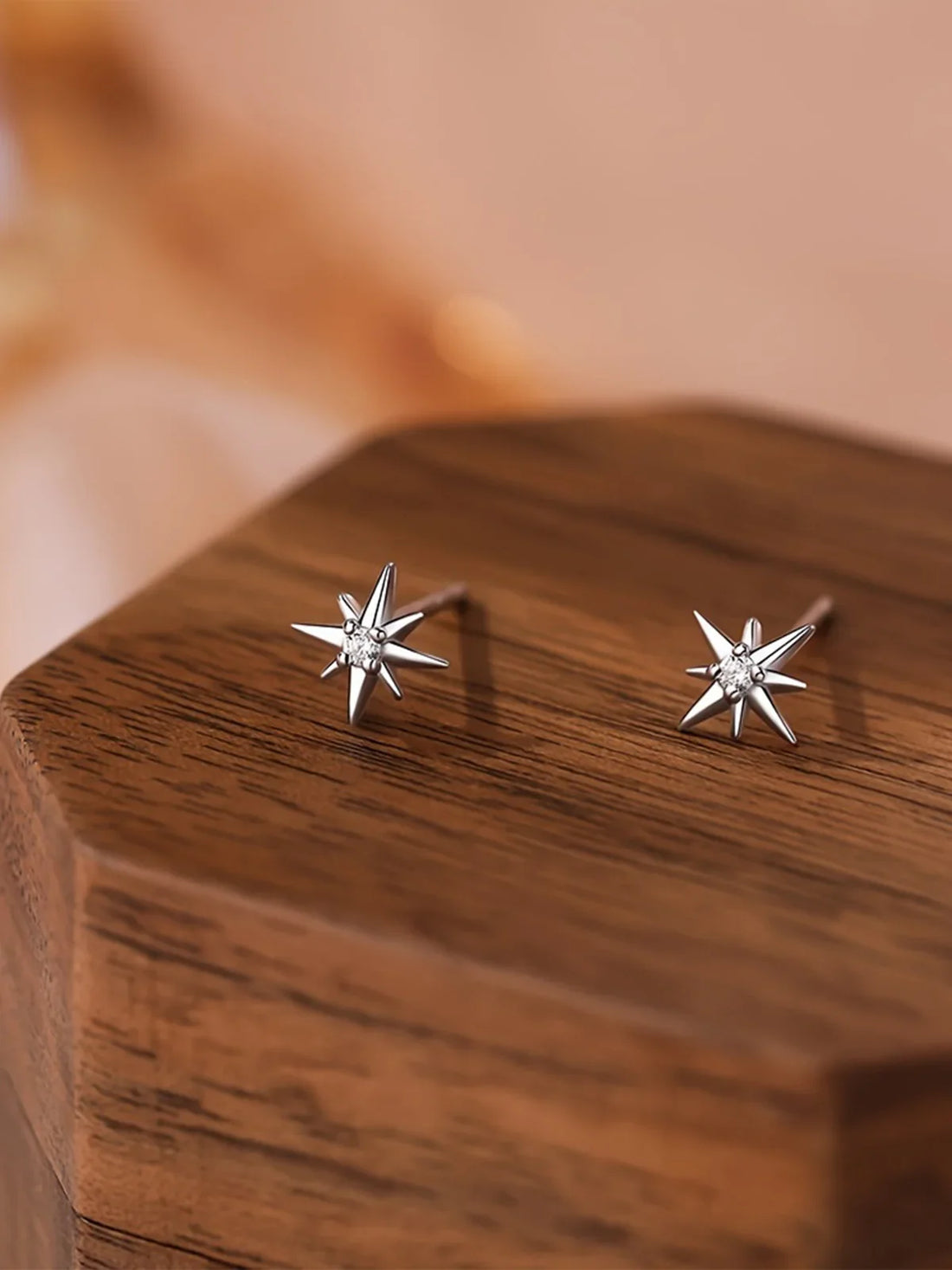 1 pair of elegant 925 sterling silver star earrings, synthetic zirconia, hypoallergenic, women's minimalist style, suitable for