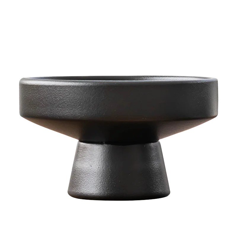 Retro Ceramic Vase Black Plant Vase FlowerPot Ornament Tabletop Plants Home Bonsai Decor Tabletop Floral Accessories