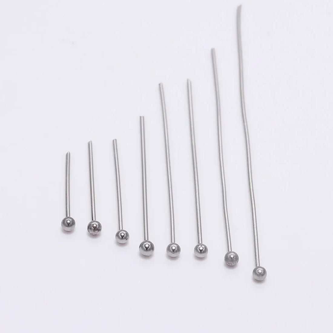 100pcs/Pack Stainless Steel 15-50mm Silver Ball Head Pins For Handmade DIY Jewelry Making Headpin Findings Accessories