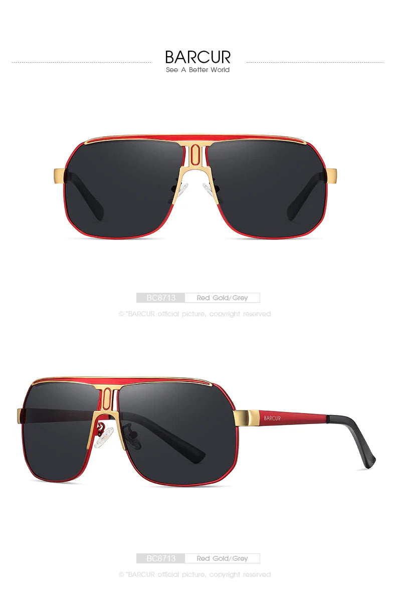 Polarized Oval Sunglasses Gradient Lens Stainless Steel Frames