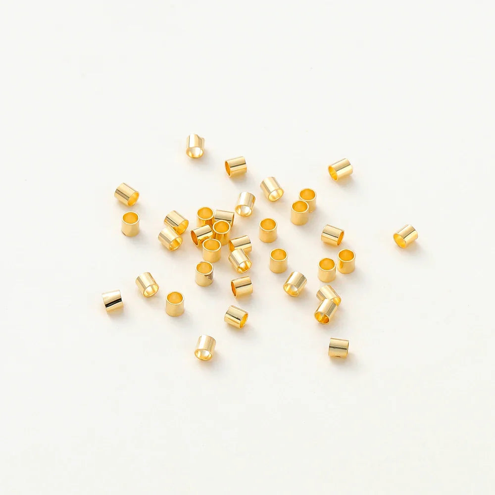 100pcs/lot 1.5/2/2.5mm 14K/18K Gold Color Plated Brass Positioning Beads for DIY Bracelet Necklace Jewelry Making Accessories