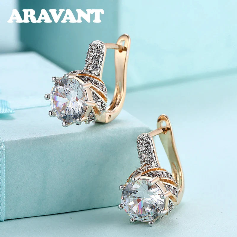 Aravant 925 Silver 18K Gold Drop Earrings For Women Fashion Party Jewelry Gifts