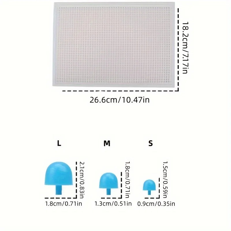 Creative DIY Mushroom Tacks Set: 1 Board, 240 Small, 40 Medium, 16 Large Tacks, And Colorful Instructions for Ages 3-6