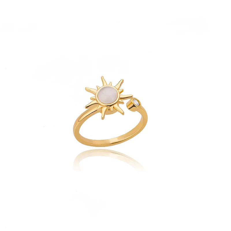 Fashion Anxiety Ring Spinner Rings For Women Satinless Steel Gold Color Round Rotary Anti Stress Fidget Ring Party Jewelry Gift