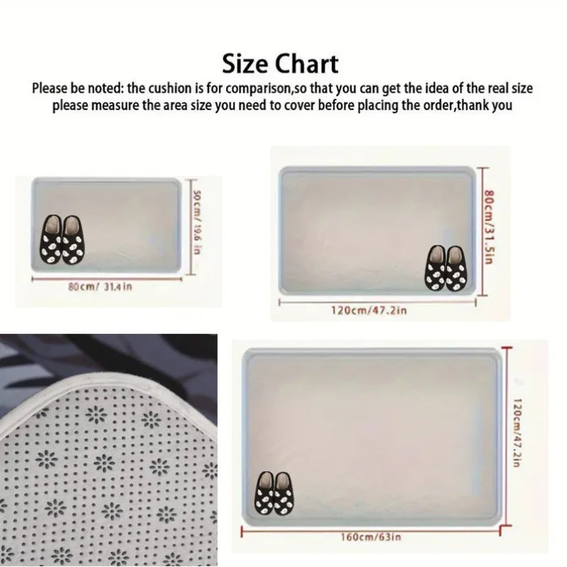 Valentine's Day Heart Welcome Doormat Rectangular Mat with Red White Heart Design Hand Washable for Home Entrance Home Decor