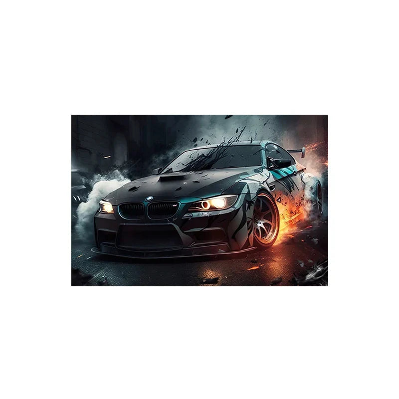 Large Size Retro Sports Car Poster Classic Luxury Racing Graffiti Canvas Painting Supercar Watercolor Wall Art Room Home Decor