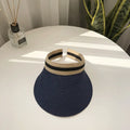 Women Straw Visor Hat Adjustable Sun Protection Beach Accessory - Image 7